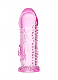 Розовая насадка на пенис с шипиками и коготком - 13,5 см. - A-toys - в Королеве купить с доставкой