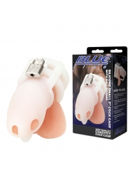 Белая клетка для пениса Silicone Small 2 in Cock Cage With Ball Divider - BlueLine - купить с доставкой в Королеве