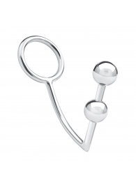 Кольцо на пенис с анальным стимулятором Two Bead Stainless Steel Anal Hook   Cock Ring - BlueLine - в Королеве купить с доставкой