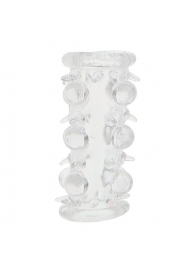 Прозрачная насадка на пенис с шипами и бугорками JELLY JOY LUST CLUSTER CLEAR - Dream Toys - в Королеве купить с доставкой