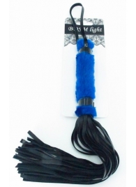 Нежная плеть с синим мехом BDSM Light - 43 см. - БДСМ Арсенал - купить с доставкой в Королеве