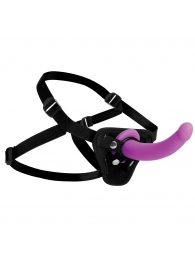 Лиловый поясной страпон Navigator Silicone G-Spot Dildo with Harness - 17,8 см. - XR Brands - купить с доставкой в Королеве