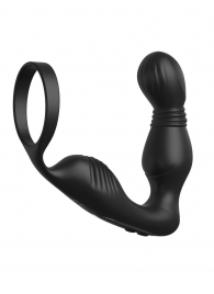 Черный вибростимулятор простаты с эрекционным кольцом Ass-Gasm Pro P-Spot Milker - Pipedream - в Королеве купить с доставкой