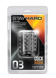 Прозрачная насадка с шипами и шишечками STAY HARD COCK SLEEVE 03 CLEAR - Blush Novelties - в Королеве купить с доставкой