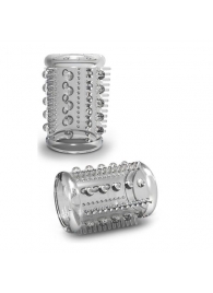 Прозрачная насадка с шипами и шишечками STAY HARD COCK SLEEVE 03 CLEAR - Blush Novelties - в Королеве купить с доставкой