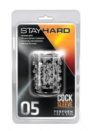 Прозрачная насадка с капельками STAY HARD COCK SLEEVE 05 CLEAR - Blush Novelties - в Королеве купить с доставкой