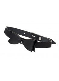 Черный кожаный чокер с бабочкой - Pecado - купить с доставкой в Королеве