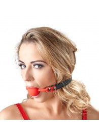 Силиконовый кляп-шар на чёрных ремешках Red Gag silicone - Orion - купить с доставкой в Королеве