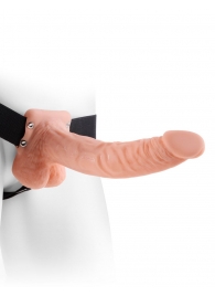 Полый страпон телесного цвета Hollow Strap-On with Balls - 24 см. - Pipedream - купить с доставкой в Королеве