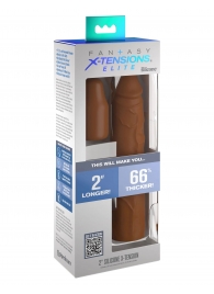 Коричневая насадка на член 2  Silicone X-tension - 20,3 см. - Pipedream - в Королеве купить с доставкой