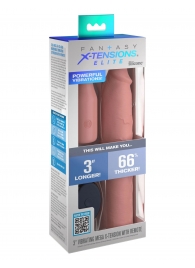 Телесная вибронасадка на член 3  Vibrating Mega X-tension with Remote - 22,9 см. - Pipedream - в Королеве купить с доставкой