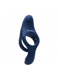 Синее эрекционное виброкольцо с двойным подхватом мошонки Ring Around The Rosy - Zero Tolerance - в Королеве купить с доставкой