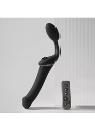 Черный безремневой вибрострапон Strap-On-Me Multi Orgasm Size XL - Strap-on-me - купить с доставкой в Королеве