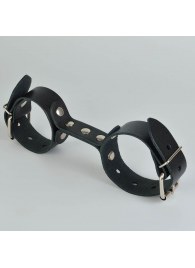 Черные кожаные наручники-фиксатор - Sitabella - купить с доставкой в Королеве