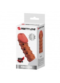 Телесная открытая насадка на пенис с бугорками - 19,8 см. - Baile - в Королеве купить с доставкой