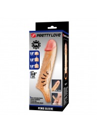 Телесная удлиняющая насадка на пенис с подхватом мошонки - Baile - в Королеве купить с доставкой