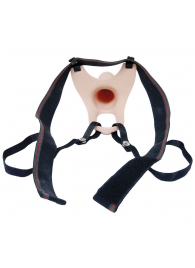 Телесный полый страпон на ремешках - 16,5 см. - Boys of Toys - купить с доставкой в Королеве