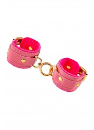 Розовые двуслойные кожаные оковы - Pecado - купить с доставкой в Королеве