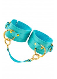 Голубые однослойные кожаные оковы - Pecado - купить с доставкой в Королеве