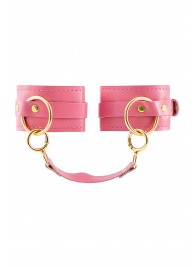 Розовые однослойные кожаные оковы - Pecado - купить с доставкой в Королеве