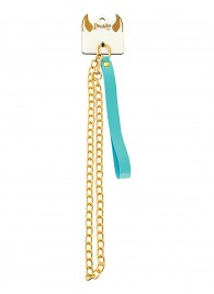 Голубой кожаный поводок с карабином для ошейника - 80 см. - Pecado - купить с доставкой в Королеве