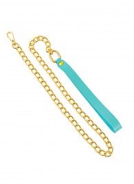 Голубой кожаный поводок с карабином для ошейника - 80 см. - Pecado - купить с доставкой в Королеве