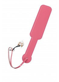 Розовый кожаный пэддл - 37 см. - Pecado - купить с доставкой в Королеве