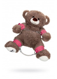 Бондажный набор: бурый мишка с розовыми оковами и наручниками - Pecado - купить с доставкой в Королеве