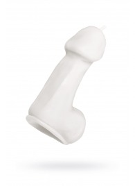 Белая свеча в форме пениса - 47 гр. - Pecado - купить с доставкой в Королеве
