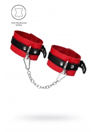 Красно-черные мягкие оковы с одним ремешком и люверсами - Pecado - купить с доставкой в Королеве