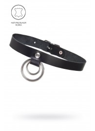 Черный чокер-ошейник с кольцом в кольце - Pecado - купить с доставкой в Королеве