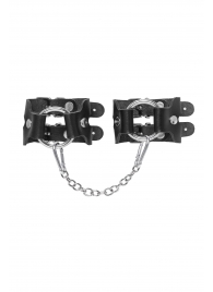 Черные кожаные наручники-браслеты из двух ремешков - Pecado - купить с доставкой в Королеве