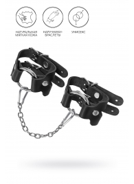 Черные кожаные наручники-браслеты из двух ремешков - Pecado - купить с доставкой в Королеве
