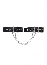 Черные оковы из одного ремешка с люверсами - Pecado - купить с доставкой в Королеве
