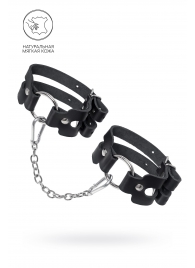 Черные кожаные оковы из двух ремешков - Pecado - купить с доставкой в Королеве