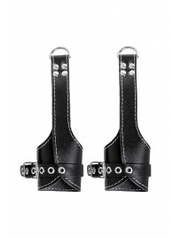 Черные подвесы с белой строчкой - Pecado - купить с доставкой в Королеве