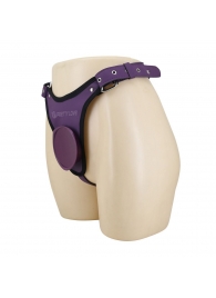 Фиолетовые трусики харнесс с платформой Caludio III - Baile - купить с доставкой в Королеве