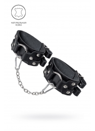 Черные кожаные оковы с двумя ремешками - Pecado - купить с доставкой в Королеве