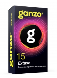Презервативы анатомической формы с точечной и ребристой структурой Ganzo Extase - 15 шт. - Ganzo - купить с доставкой в Королеве
