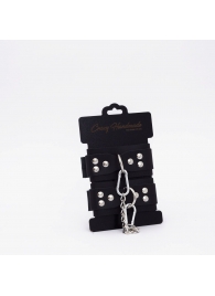 Черные кожаные наручники с регулируемыми ремешками - Crazy Handmade - купить с доставкой в Королеве