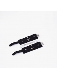 Черные кожаные наручники с хромированной фурнитурой - Crazy Handmade - купить с доставкой в Королеве