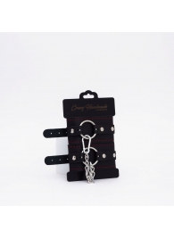 Черно-красные кожаные оковы - Crazy Handmade - купить с доставкой в Королеве