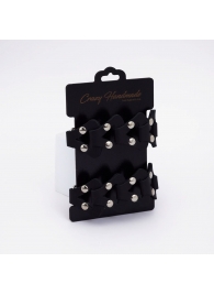 Черные кожаные оковы из звеньев - Crazy Handmade - купить с доставкой в Королеве