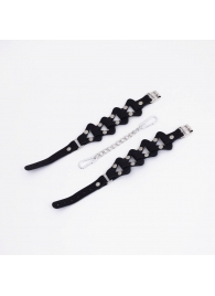 Черные кожаные оковы из звеньев - Crazy Handmade - купить с доставкой в Королеве