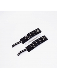 Черные кожаные наручники Sex - Crazy Handmade - купить с доставкой в Королеве