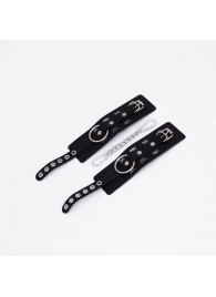 Черные кожаные наручники Sex - Crazy Handmade - купить с доставкой в Королеве