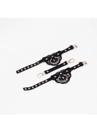 Черные оковы с золотистой фурнитурой - Crazy Handmade - купить с доставкой в Королеве