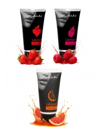 Набор из 3 съедобных лубрикантов JUJU (клубника, малина, грейпфрут) - JuJu - купить с доставкой в Королеве