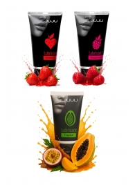 Набор из 3 съедобных лубрикантов JUJU (клубника, малина, тропические фрукты) - JuJu - купить с доставкой в Королеве