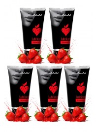 Набор из 5 съедобных лубрикантов JUJU со вкусом клубники - JuJu - купить с доставкой в Королеве